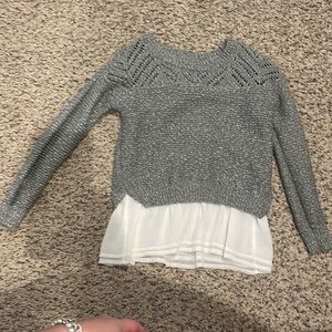 Abercrombie Kids girls 7/8 Sweater with white blouse underlay